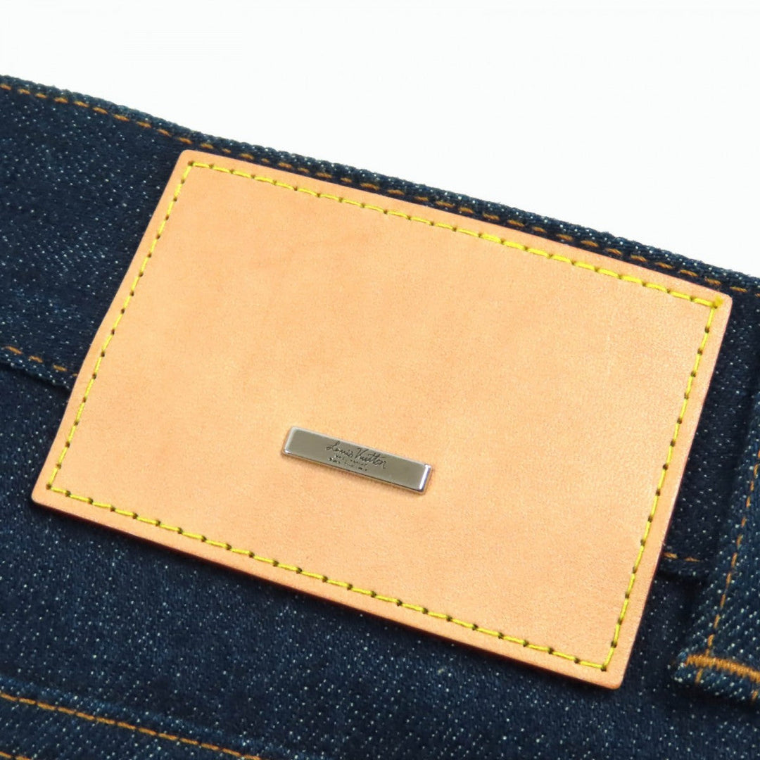 LOUIS VUITTON Denim pants HID70W Outer: 98% cotton, Outer: 2% polyurethane, Lining: 100% cotton, Leather part: cowhide Indigo blue mens 28 Used Authentic