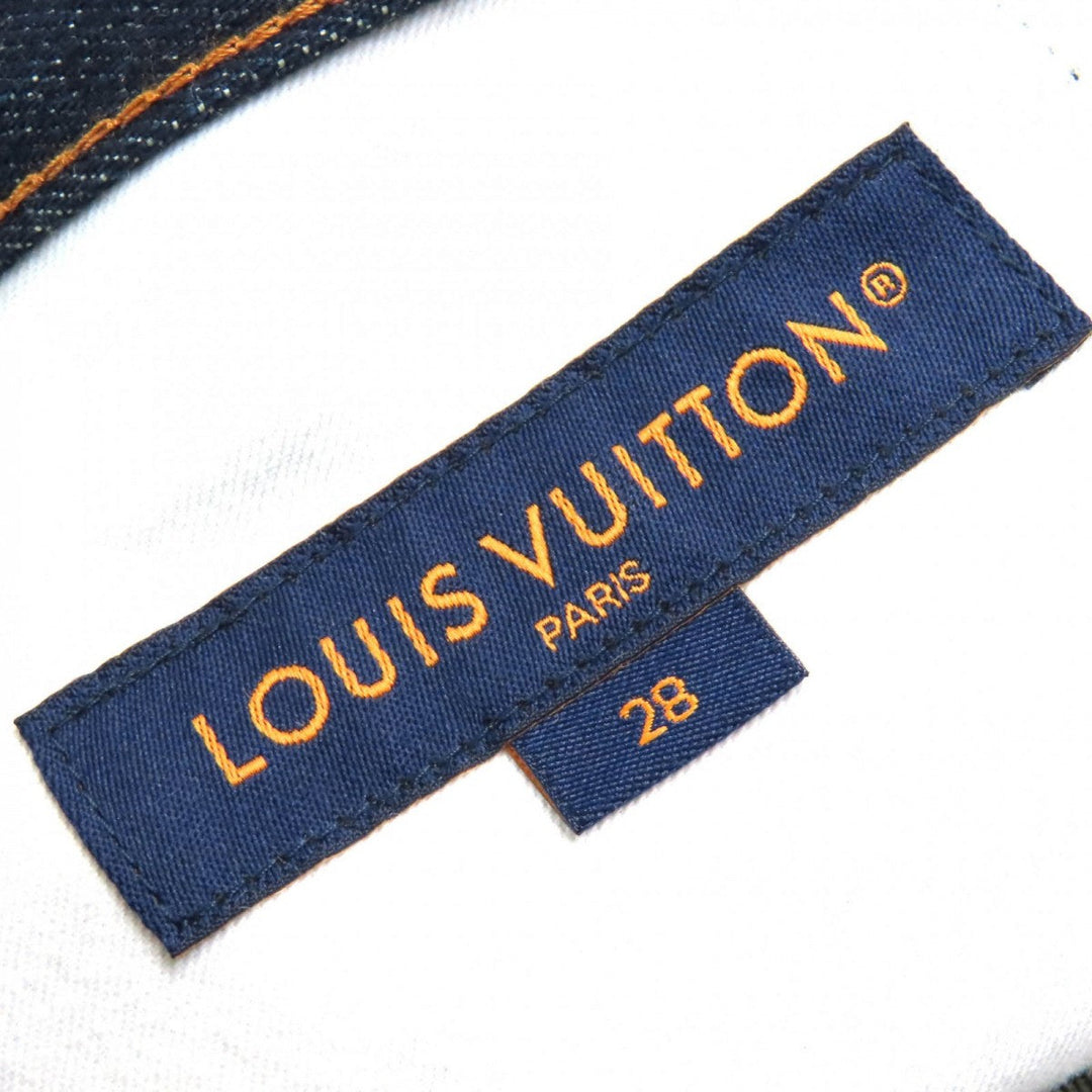 LOUIS VUITTON Denim pants HID70W Outer: 98% cotton, Outer: 2% polyurethane, Lining: 100% cotton, Leather part: cowhide Indigo blue mens 28 Used Authentic