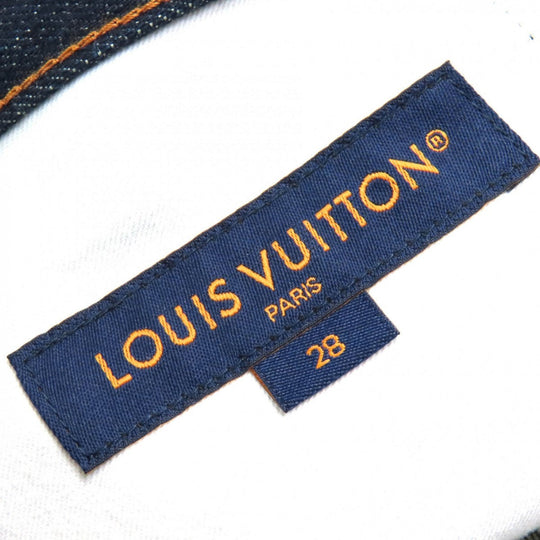 LOUIS VUITTON Denim pants HID70W Outer: 98% cotton, Outer: 2% polyurethane, Lining: 100% cotton, Leather part: cowhide Indigo blue mens 28 Used Authentic