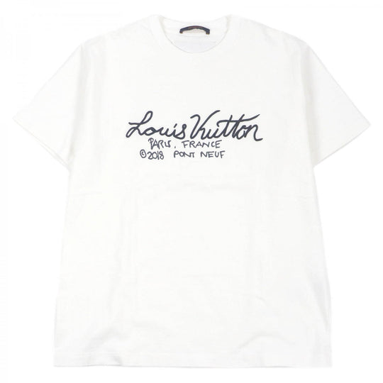 LOUIS VUITTON Short sleeve T-shirt Main: 100% cotton white mens L Used Authentic