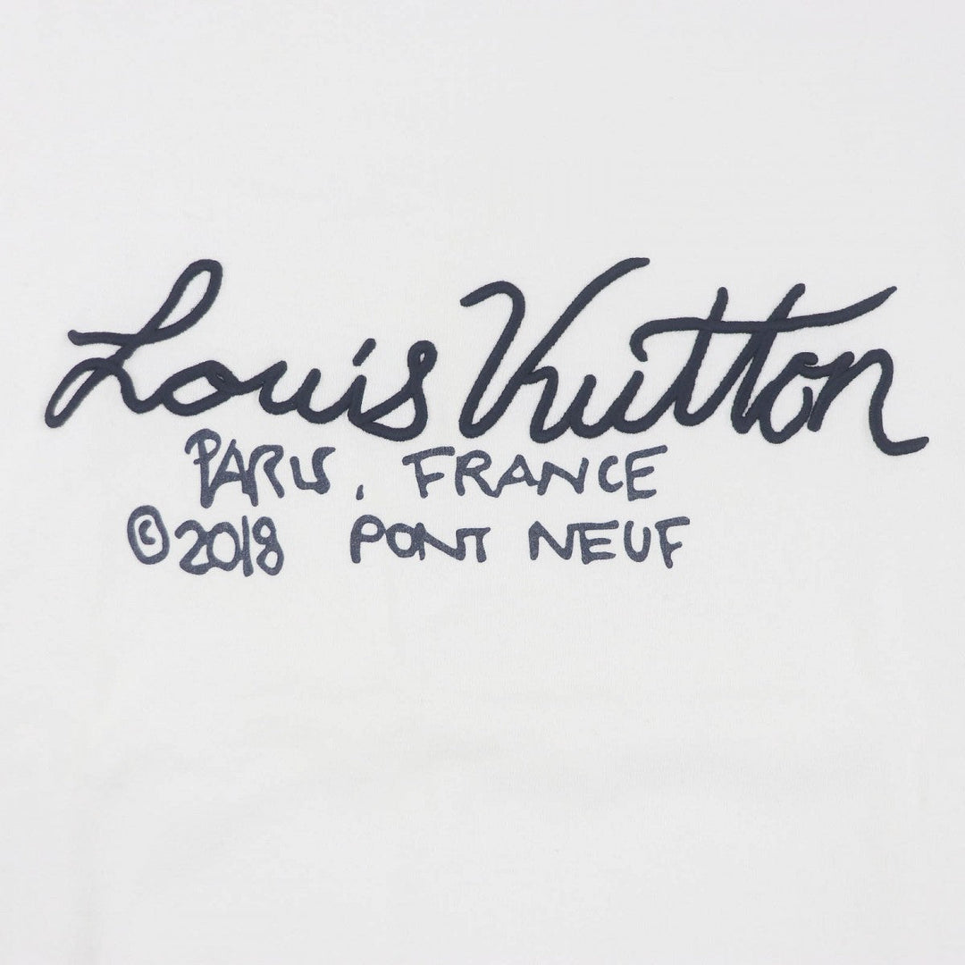 LOUIS VUITTON Short sleeve T-shirt Main: 100% cotton white mens L Used Authentic