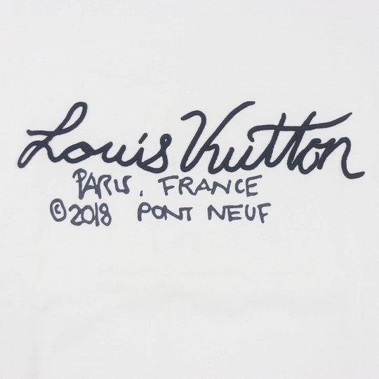LOUIS VUITTON Short sleeve T-shirt Main: 100% cotton white mens L Used Authentic