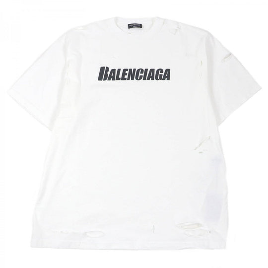 BALENCIAGA Short sleeve T-shirt 651795 Main: 100% cotton white mens M Used Authentic
