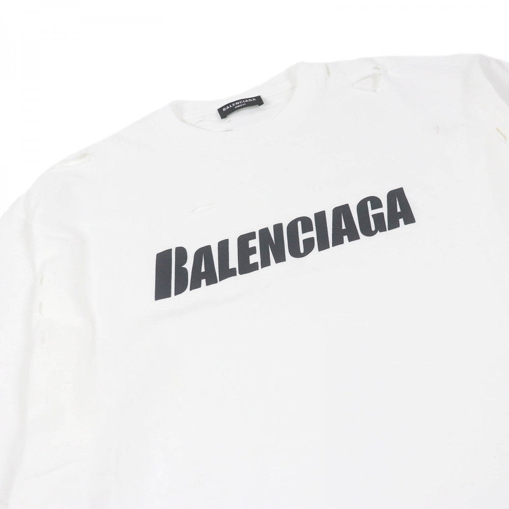 BALENCIAGA Short sleeve T-shirt 651795 Main: 100% cotton white mens M Used Authentic
