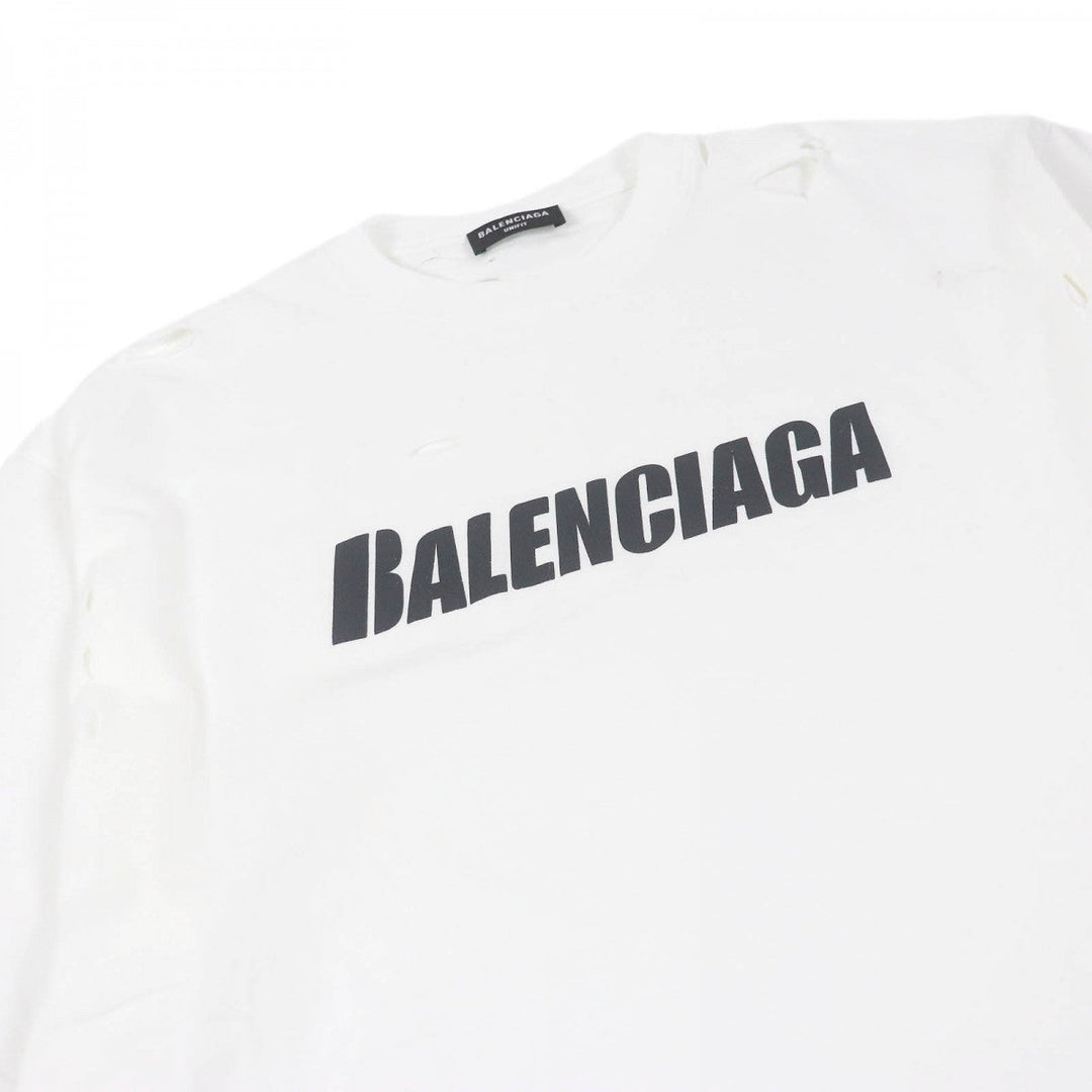BALENCIAGA Short sleeve T-shirt 651795 Main: 100% cotton white mens M Used Authentic