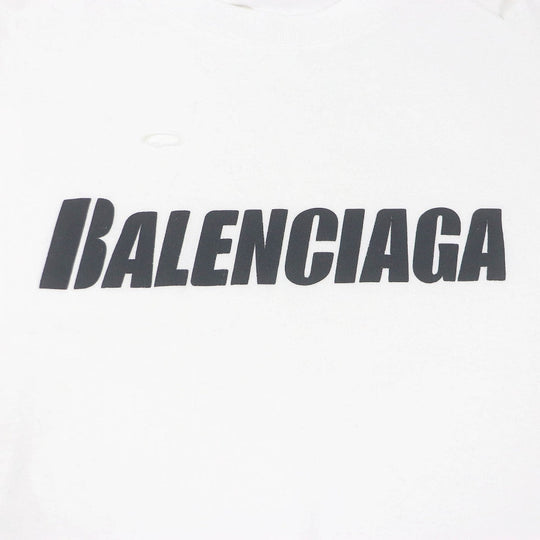 BALENCIAGA Short sleeve T-shirt 651795 Main: 100% cotton white mens M Used Authentic