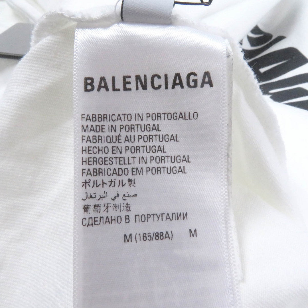 BALENCIAGA Short sleeve T-shirt 651795 Main: 100% cotton white mens M Used Authentic