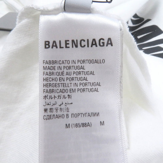 BALENCIAGA Short sleeve T-shirt 651795 Main: 100% cotton white mens M Used Authentic