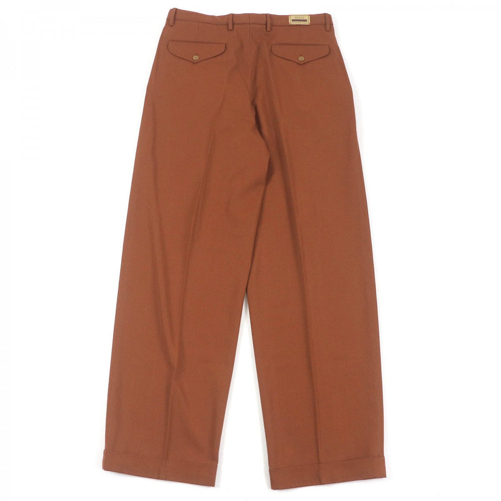 GUCCI slacks 690474 Outer: 100% wool, Lining: 84% polyester, Lining: 16% metal fiber Brown mens 48 Used Authentic