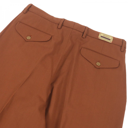 GUCCI slacks 690474 Outer: 100% wool, Lining: 84% polyester, Lining: 16% metal fiber Brown mens 48 Used Authentic