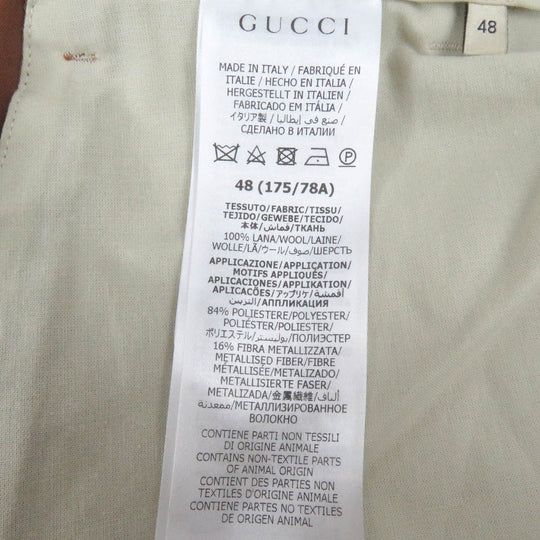 GUCCI slacks 690474 Outer: 100% wool, Lining: 84% polyester, Lining: 16% metal fiber Brown mens 48 Used Authentic