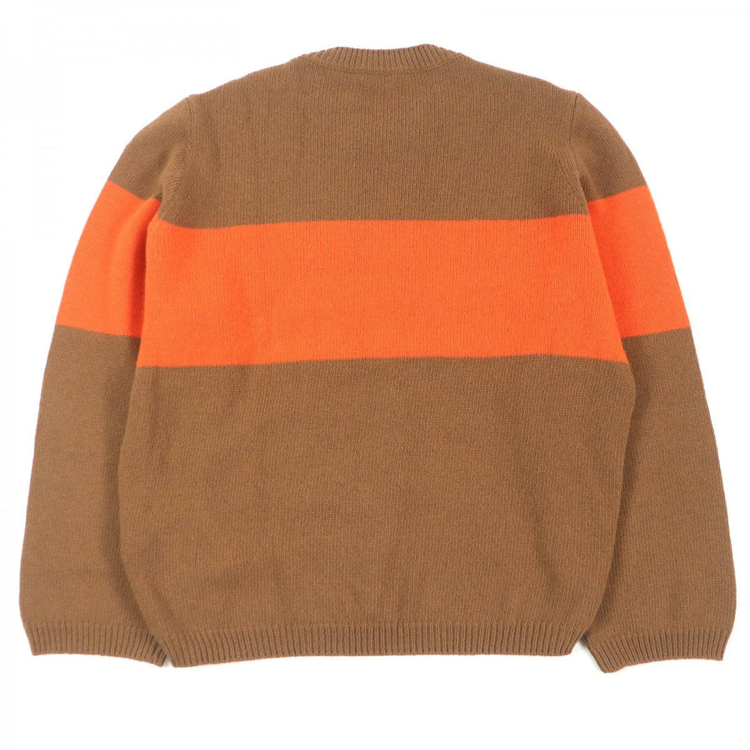 MONCLER knit Main: 100% virgin wool Brown orange GIROCOLLO TRICOT mens M Used Authentic