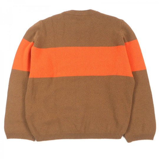 MONCLER knit Main: 100% virgin wool Brown orange GIROCOLLO TRICOT mens M Used Authentic