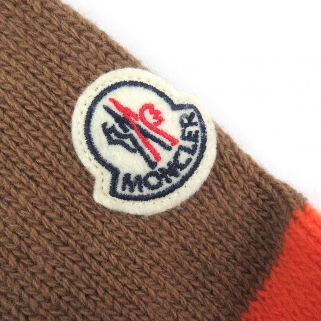 MONCLER knit Main: 100% virgin wool Brown orange GIROCOLLO TRICOT mens M Used Authentic