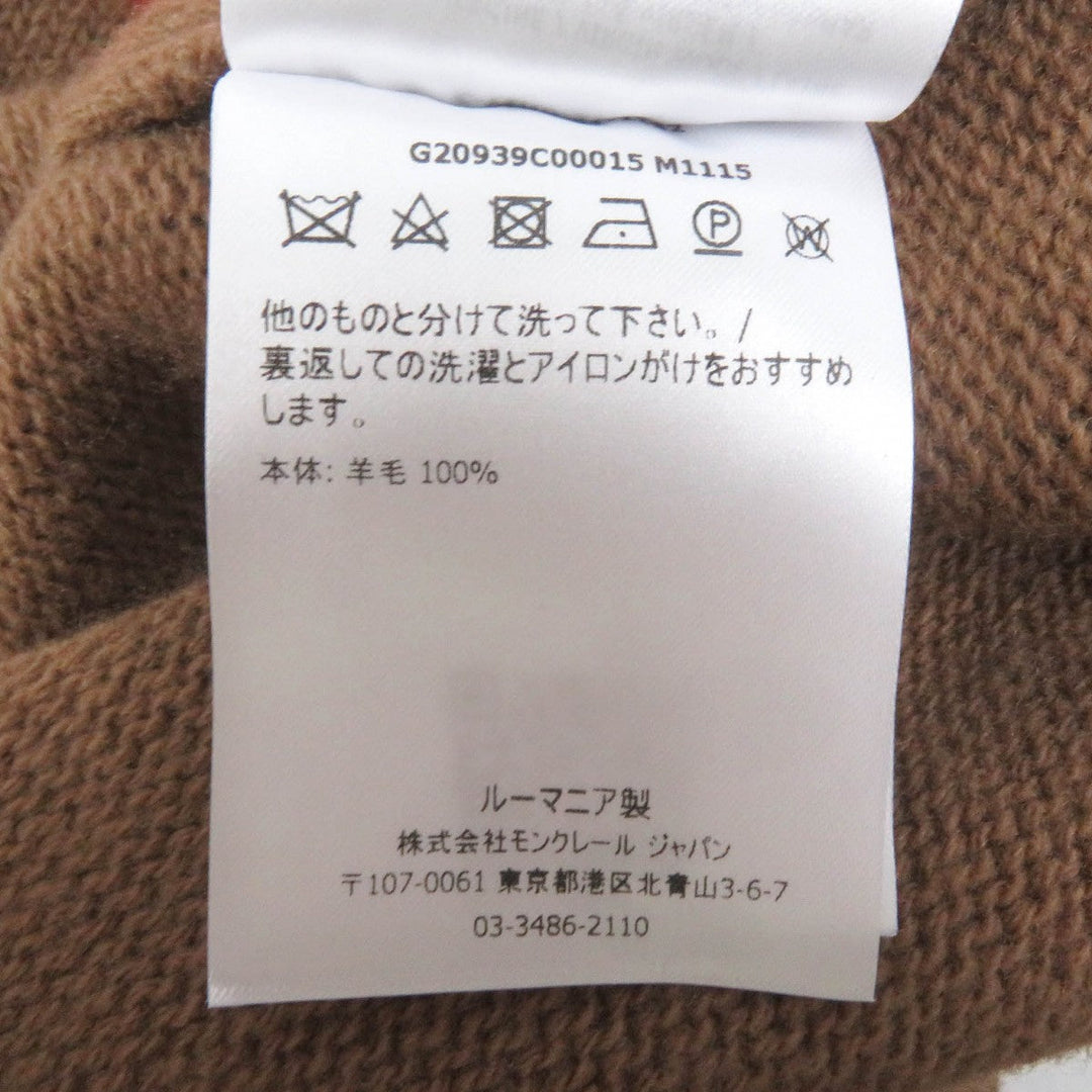 MONCLER knit Main: 100% virgin wool Brown orange GIROCOLLO TRICOT mens M Used Authentic