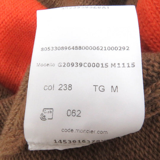 MONCLER knit Main: 100% virgin wool Brown orange GIROCOLLO TRICOT mens M Used Authentic