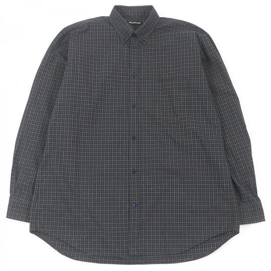 BALENCIAGA Long sleeve shirt 556878 Main: 100% cotton charcoal mens 39 Used Authentic