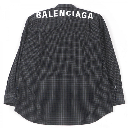 BALENCIAGA Long sleeve shirt 556878 Main: 100% cotton charcoal mens 39 Used Authentic