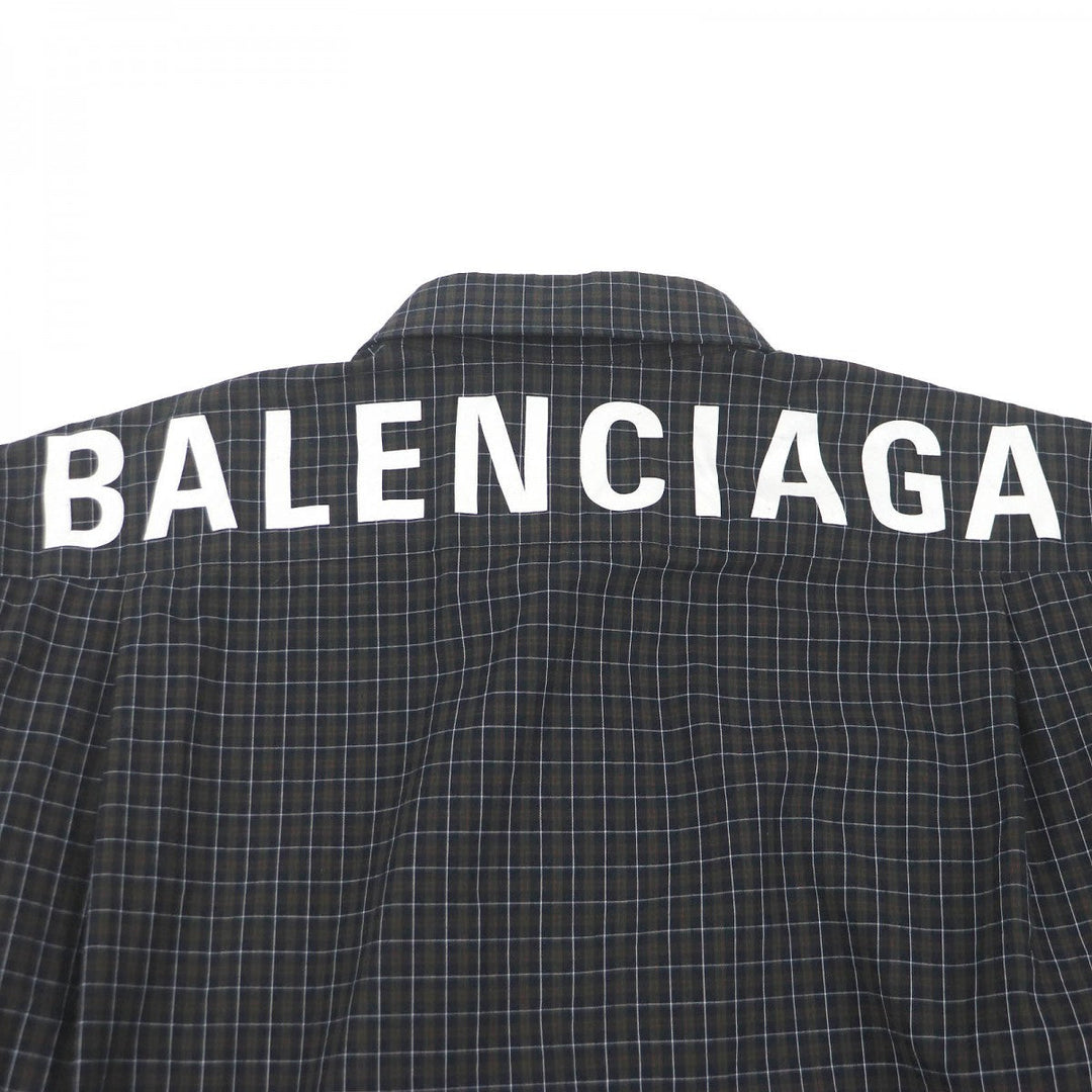 BALENCIAGA Long sleeve shirt 556878 Main: 100% cotton charcoal mens 39 Used Authentic