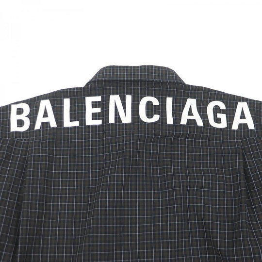BALENCIAGA Long sleeve shirt 556878 Main: 100% cotton charcoal mens 39 Used Authentic