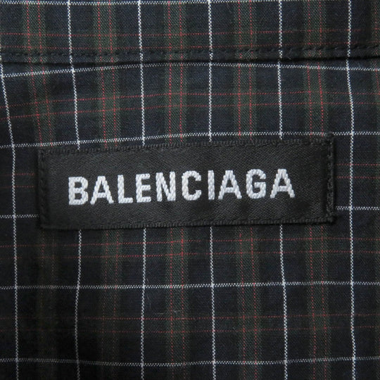 BALENCIAGA Long sleeve shirt 556878 Main: 100% cotton charcoal mens 39 Used Authentic