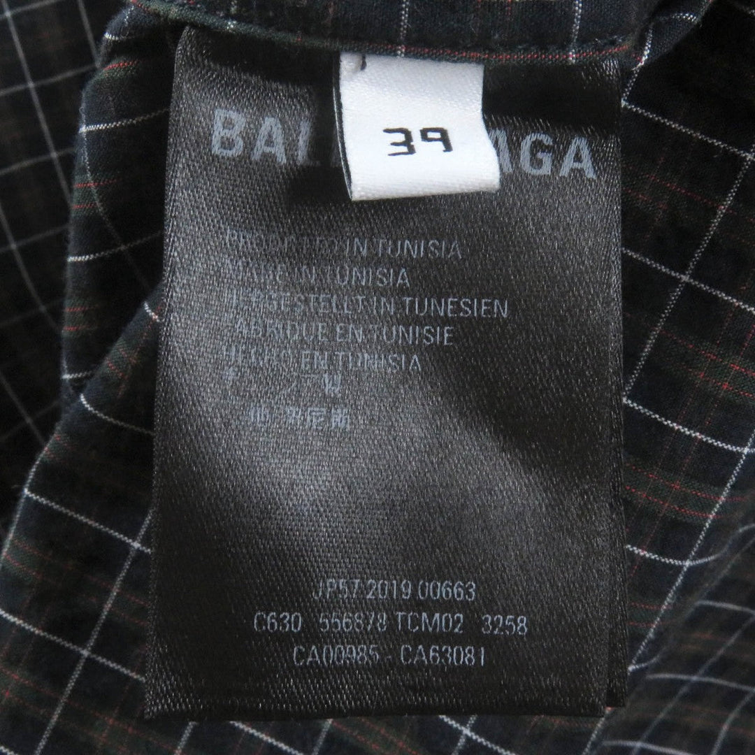 BALENCIAGA Long sleeve shirt 556878 Main: 100% cotton charcoal mens 39 Used Authentic