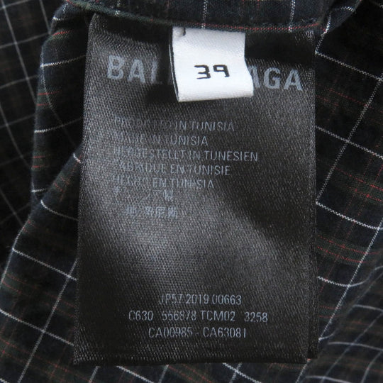 BALENCIAGA Long sleeve shirt 556878 Main: 100% cotton charcoal mens 39 Used Authentic