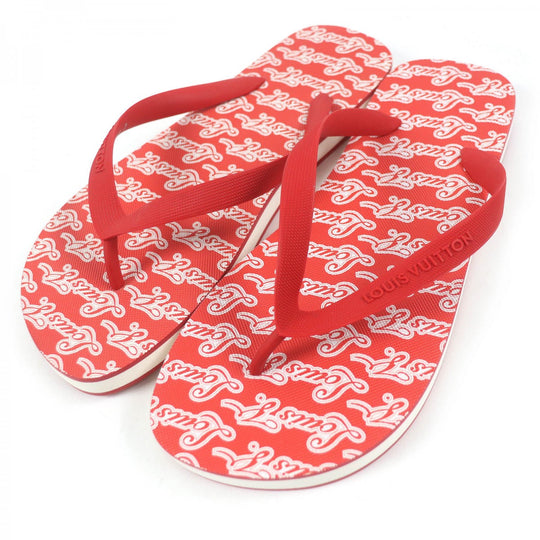 LOUIS VUITTON Beach sandal Main: Rubber Red Molitor line mens 7 Used Authentic
