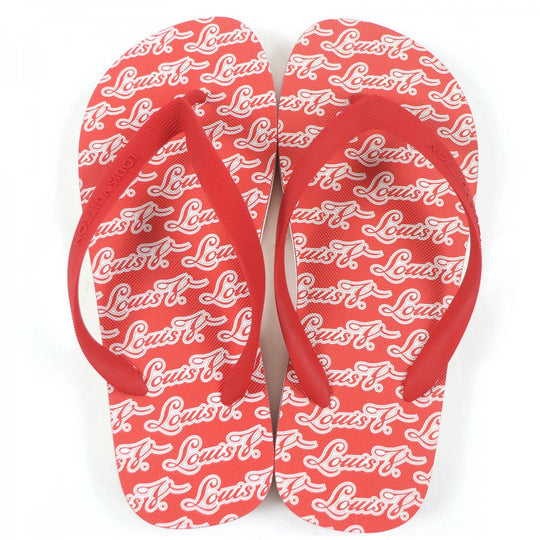 LOUIS VUITTON Beach sandal Main: Rubber Red Molitor line mens 7 Used Authentic