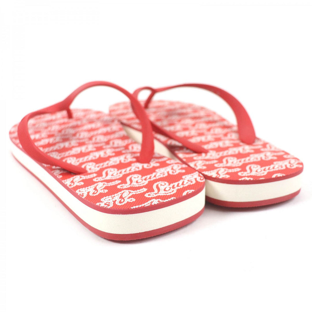 LOUIS VUITTON Beach sandal Main: Rubber Red Molitor line mens 7 Used Authentic