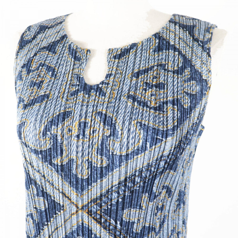 PLEATS PLEASE Tunic PP96-JK565 polyester Indigo Blue Yellow 3