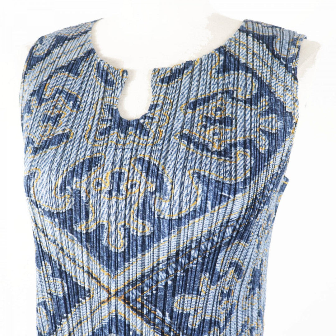 PLEATS PLEASE Tunic PP96-JK565 polyester Indigo Blue Yellow 3