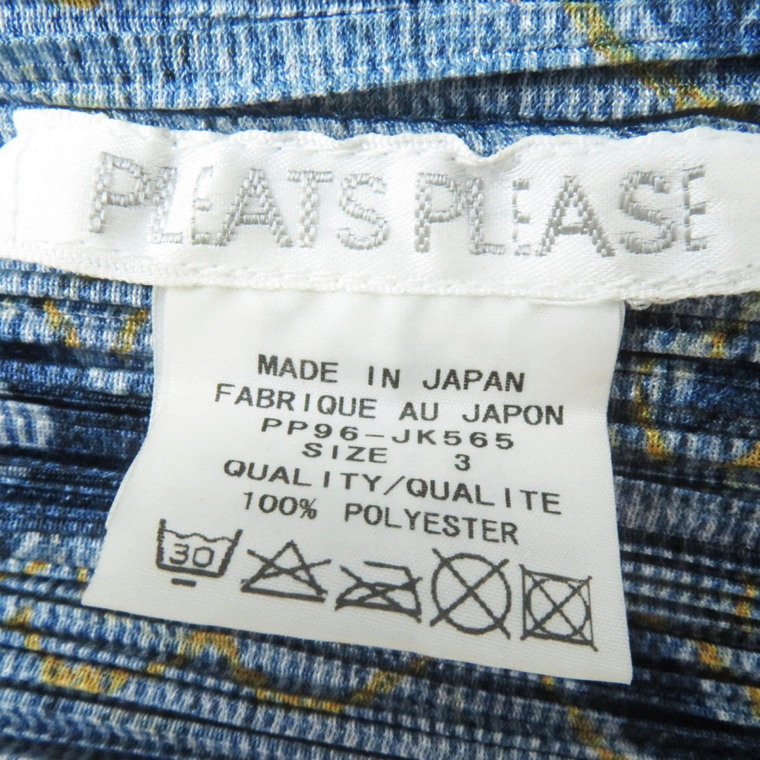 PLEATS PLEASE Tunic PP96-JK565 polyester Indigo Blue Yellow 3
