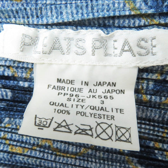 PLEATS PLEASE Tunic PP96-JK565 polyester Indigo Blue Yellow 3