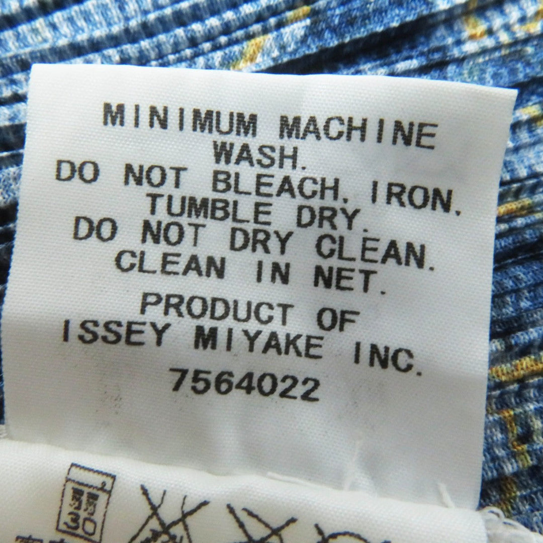 PLEATS PLEASE Tunic PP96-JK565 polyester Indigo Blue Yellow 3