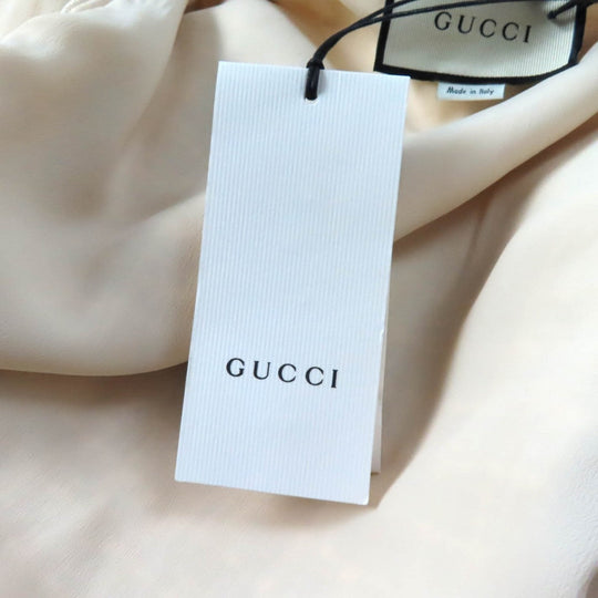 GUCCI one piece 551562 Outer material: 84% cotton, Outer material: 14% rayon, Outer material: 2% nylon, Part: 50% cotton, Part: 50% rayon off white Women 36 Used Authentic
