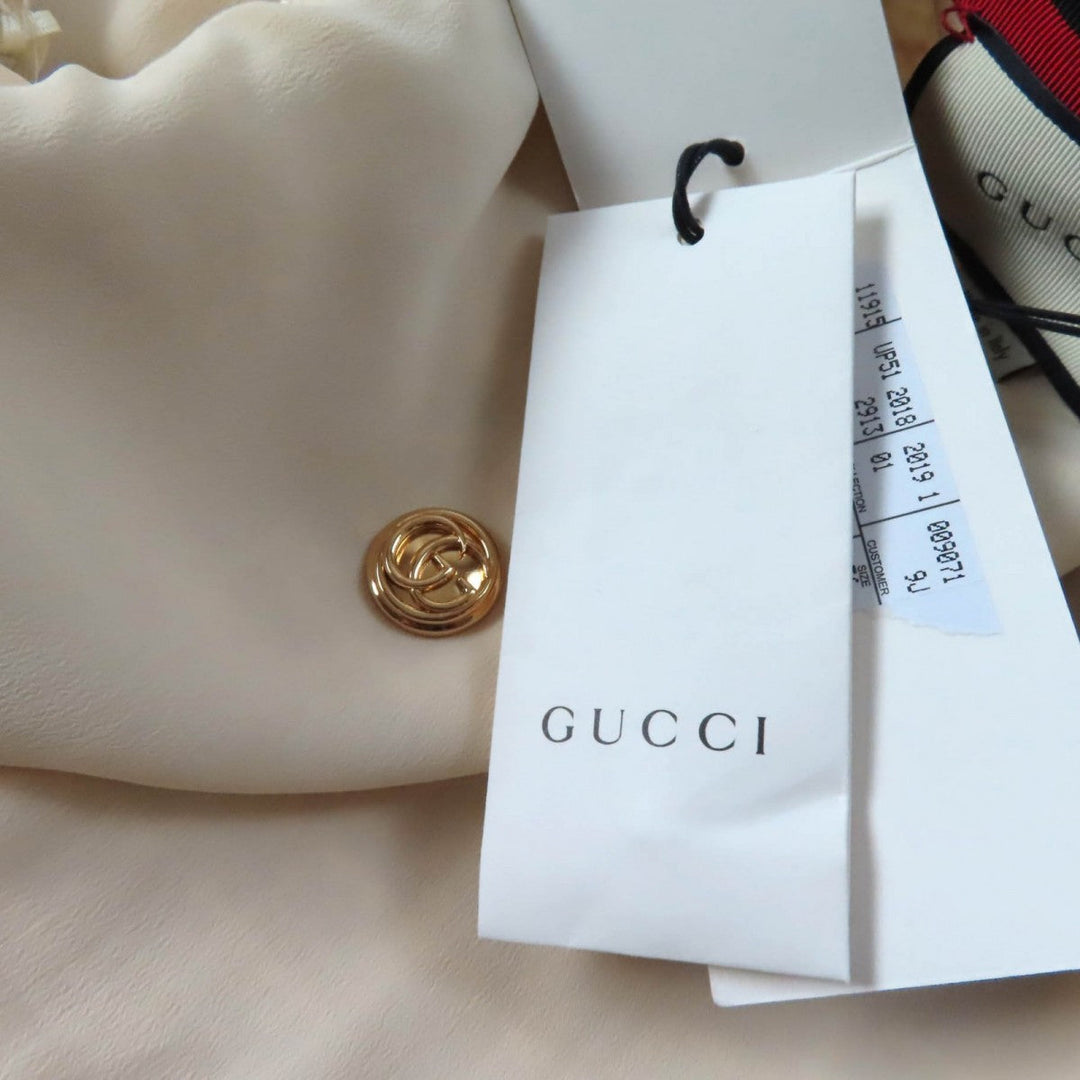 GUCCI one piece 551562 Outer material: 84% cotton, Outer material: 14% rayon, Outer material: 2% nylon, Part: 50% cotton, Part: 50% rayon off white Women 36 Used Authentic