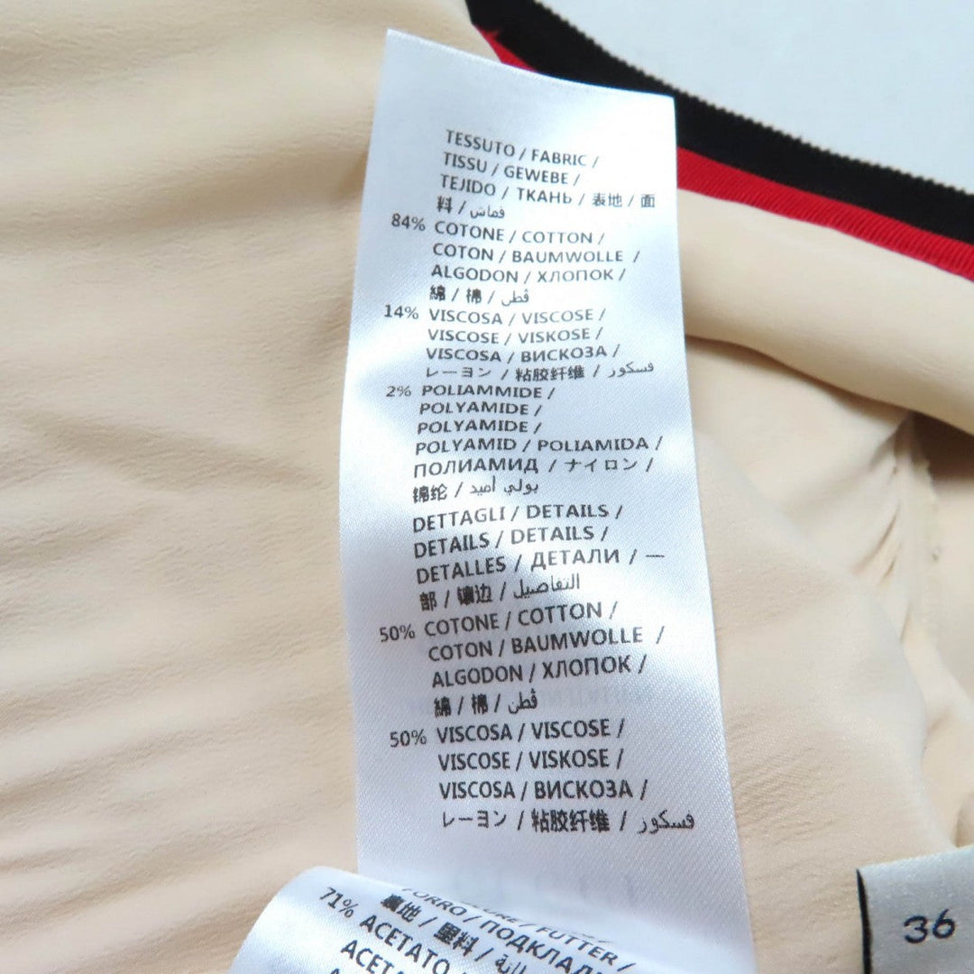 GUCCI one piece 551562 Outer material: 84% cotton, Outer material: 14% rayon, Outer material: 2% nylon, Part: 50% cotton, Part: 50% rayon off white Women 36 Used Authentic