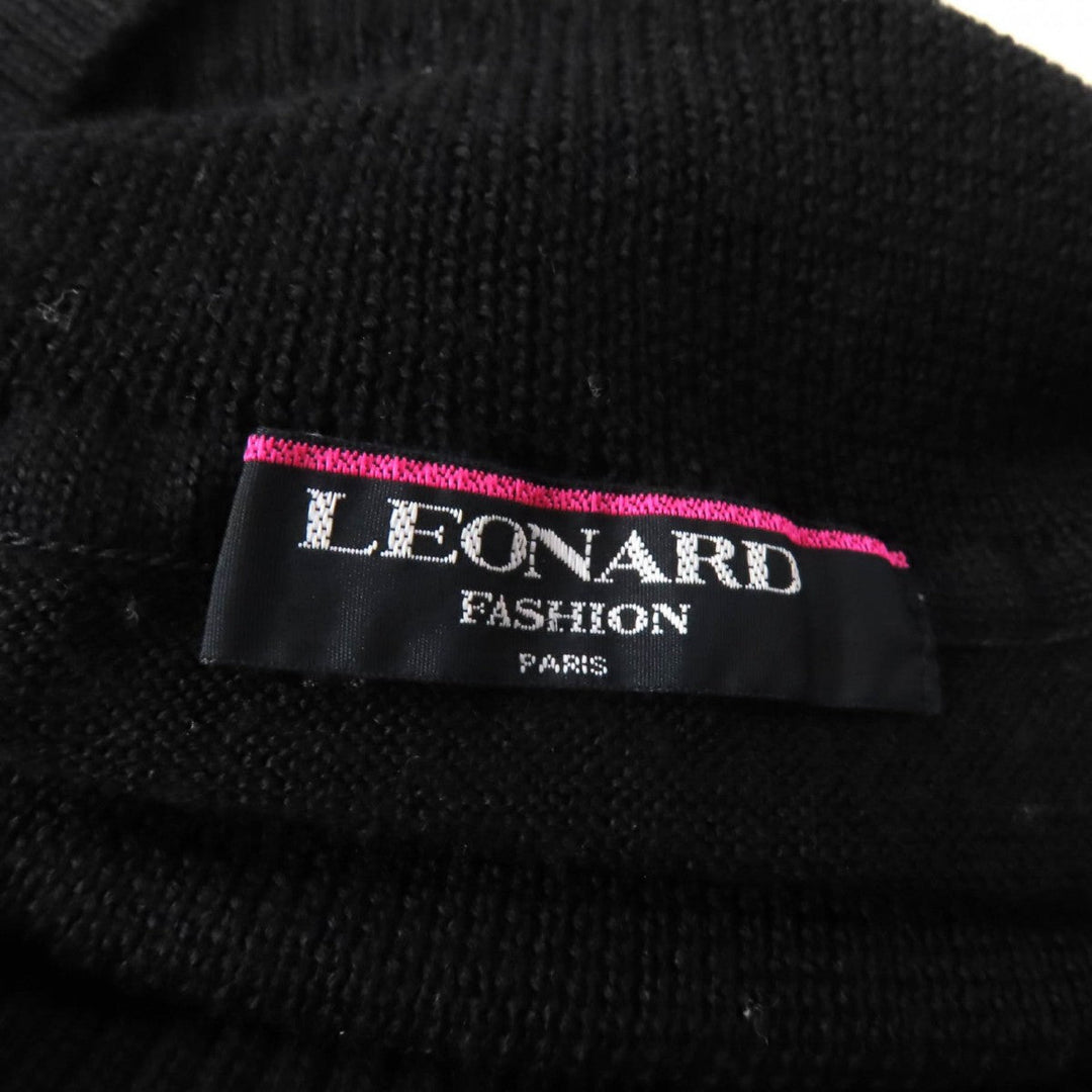 LEONARD FASHION knit Main: 100% wool black Women M Used Authentic