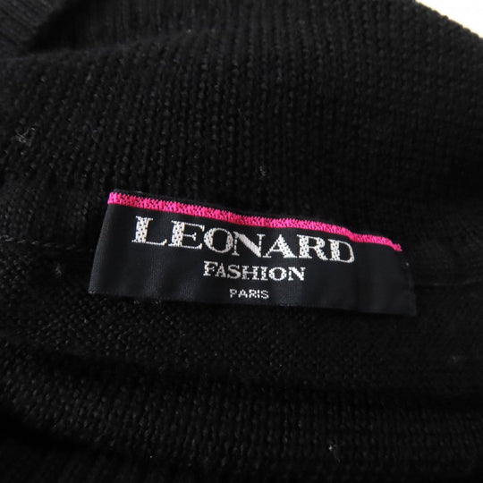 LEONARD FASHION knit Main: 100% wool black Women M Used Authentic