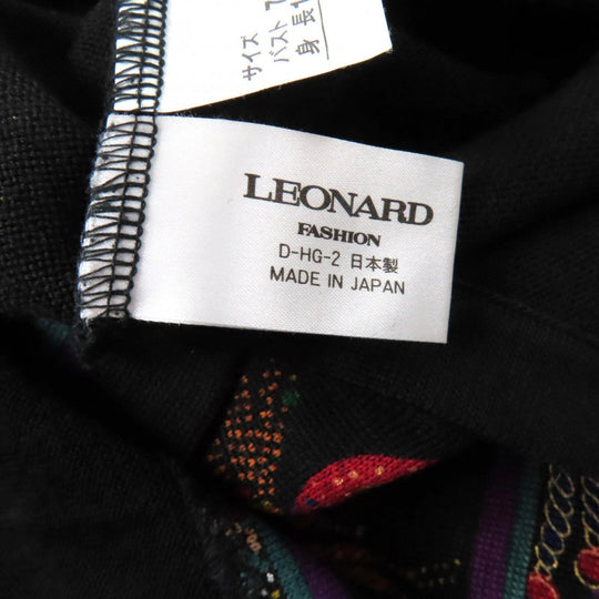 LEONARD FASHION knit Main: 100% wool black Women M Used Authentic