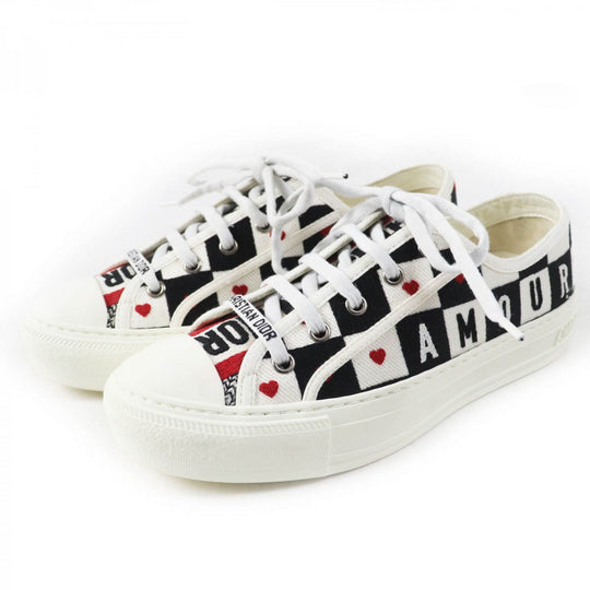 Christian Dior sneakers Main: Canvas, Part: Leather White black red WALK'N'DIOR Women 37 Used Authentic