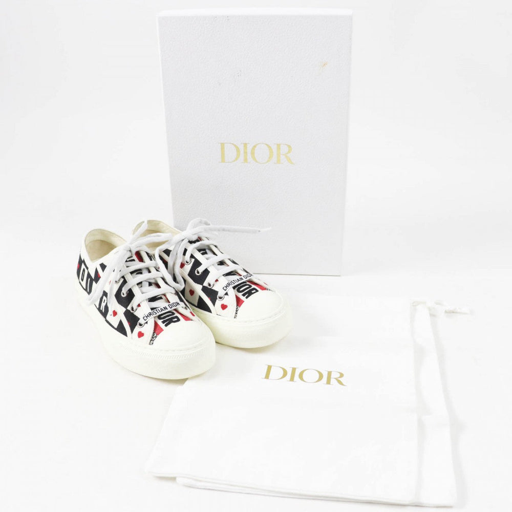 Christian Dior sneakers Main: Canvas, Part: Leather White black red WALK'N'DIOR Women 37 Used Authentic