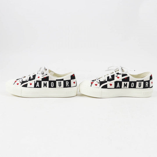 Christian Dior sneakers Main: Canvas, Part: Leather White black red WALK'N'DIOR Women 37 Used Authentic
