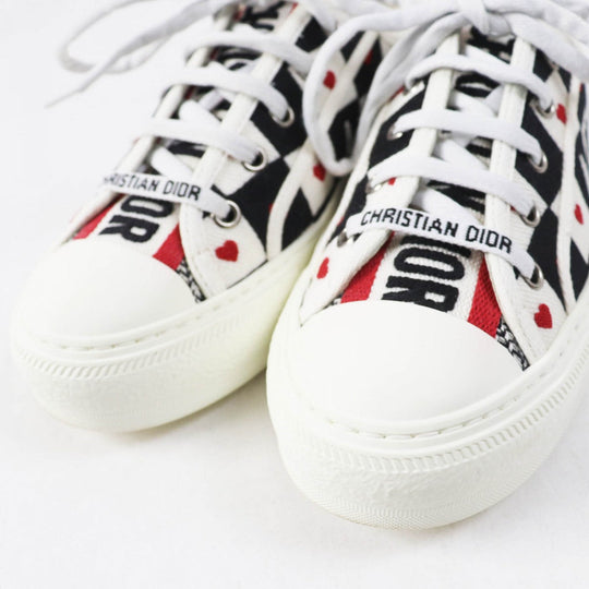 Christian Dior sneakers Main: Canvas, Part: Leather White black red WALK'N'DIOR Women 37 Used Authentic
