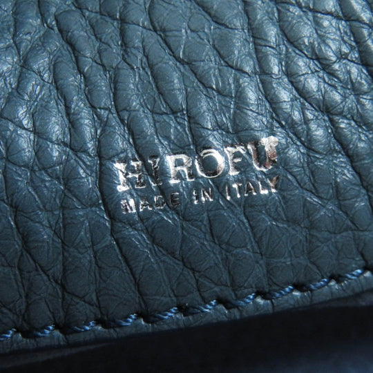 HIROFU Shoulder Bag 15906L Main: Leather blue Rampo S Women Used Authentic