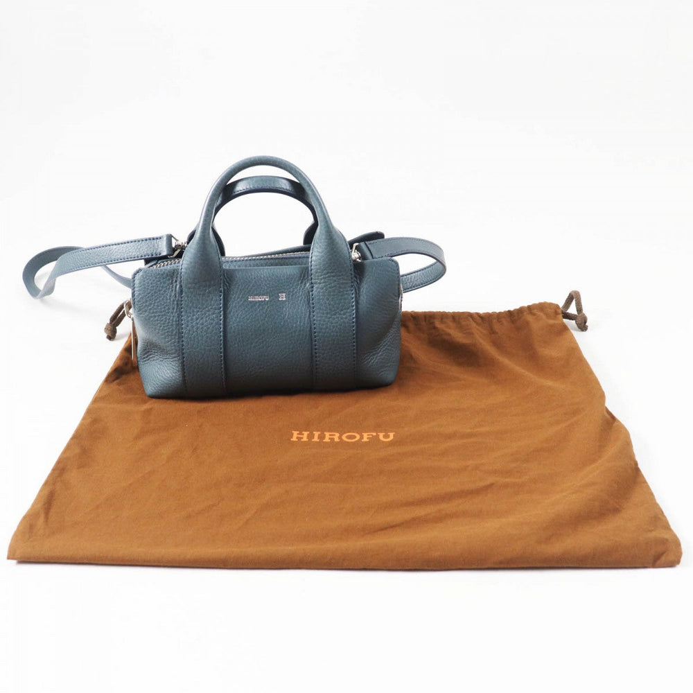 HIROFU Shoulder Bag 15906L Main: Leather blue Rampo S Women Used Authentic