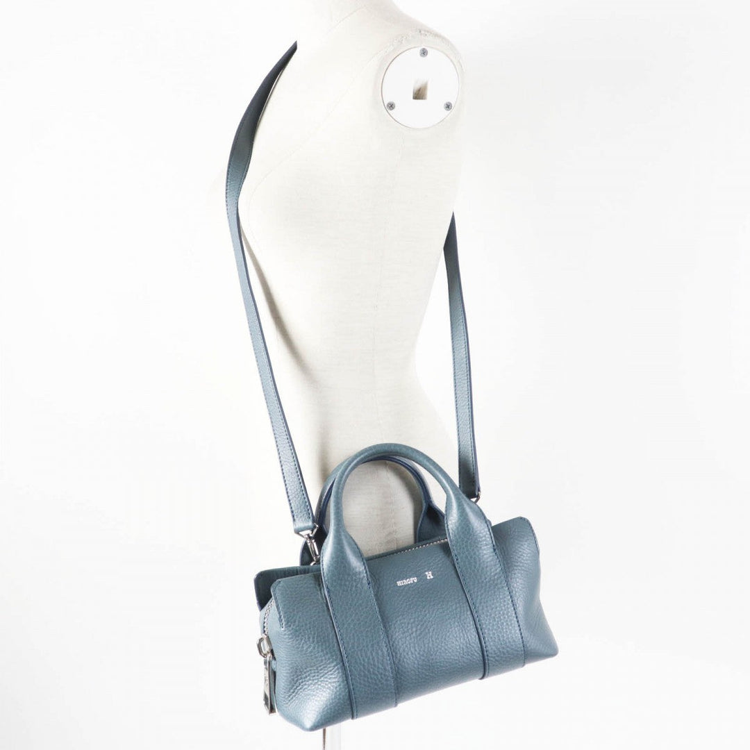 HIROFU Shoulder Bag 15906L Main: Leather blue Rampo S Women Used Authentic