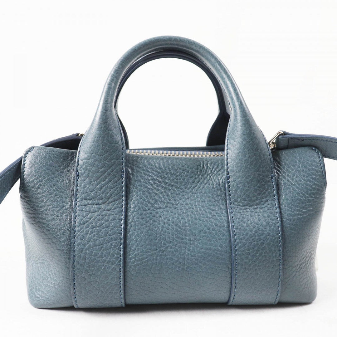 HIROFU Shoulder Bag 15906L Main: Leather blue Rampo S Women Used Authentic