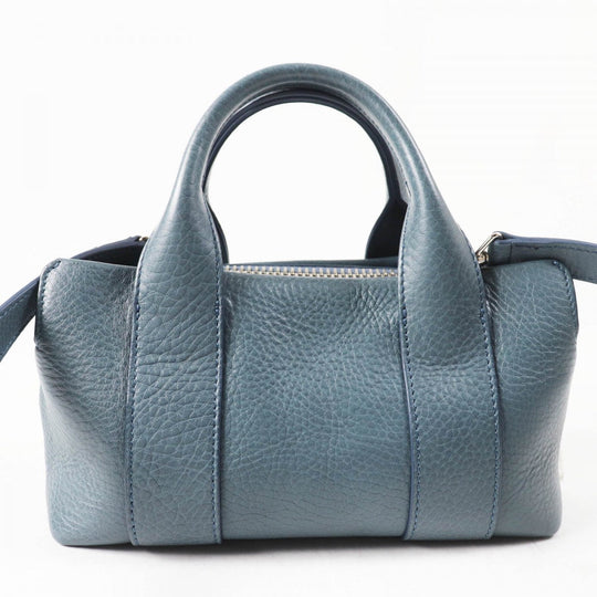 HIROFU Shoulder Bag 15906L Main: Leather blue Rampo S Women Used Authentic